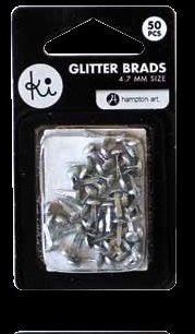 KI Memories mini glitter brads silver