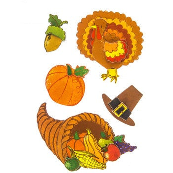 Turkey Thanksgiving Stickers 3d