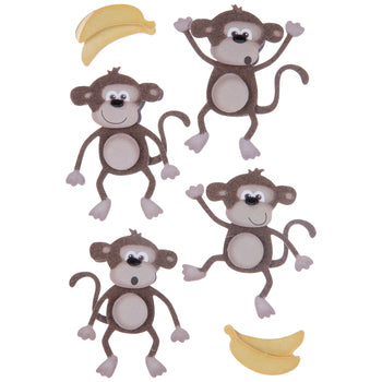 3d Monkey Scrapbook Stickers