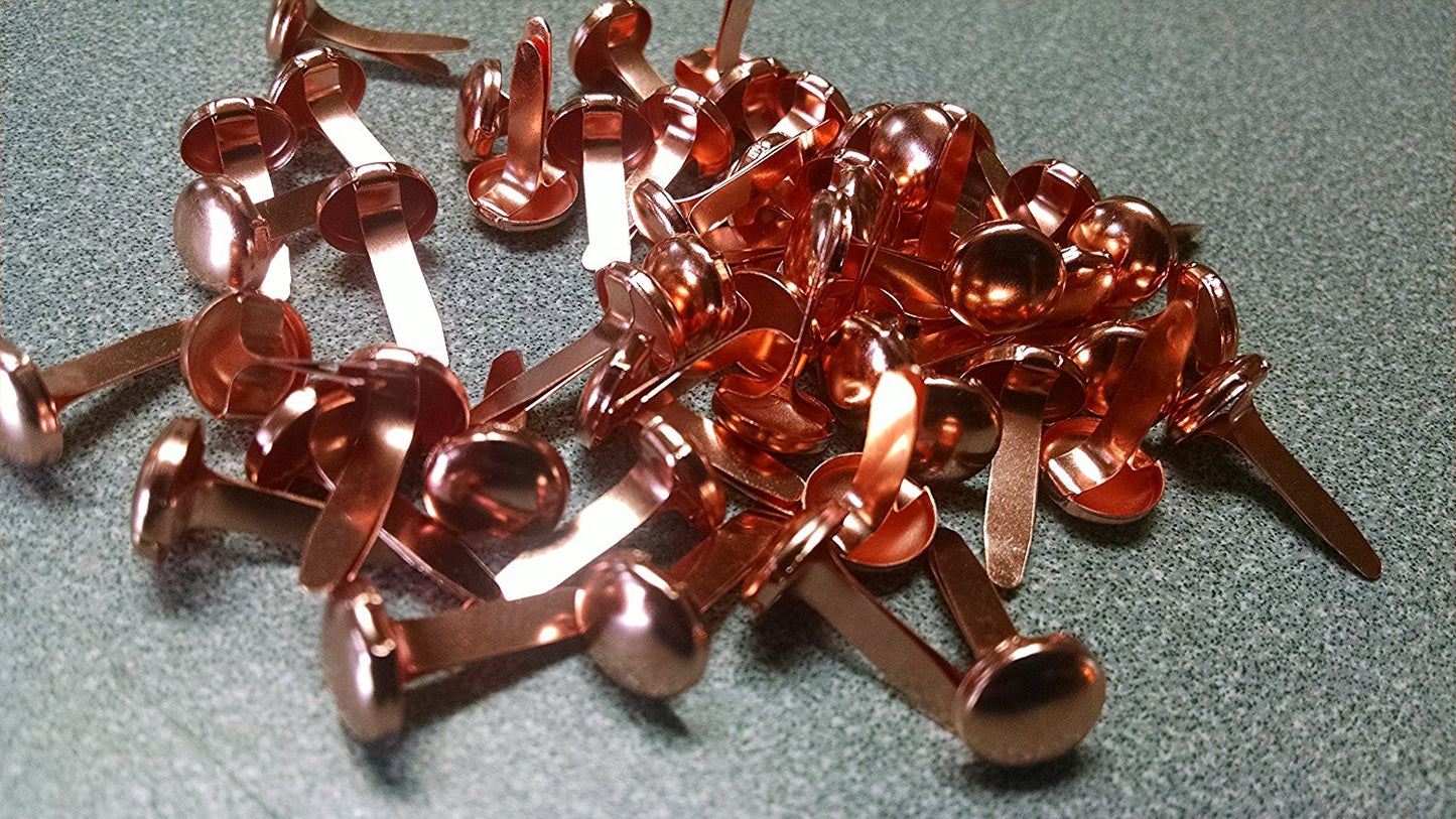 Large Round Brads - Metallic Copper 50pc