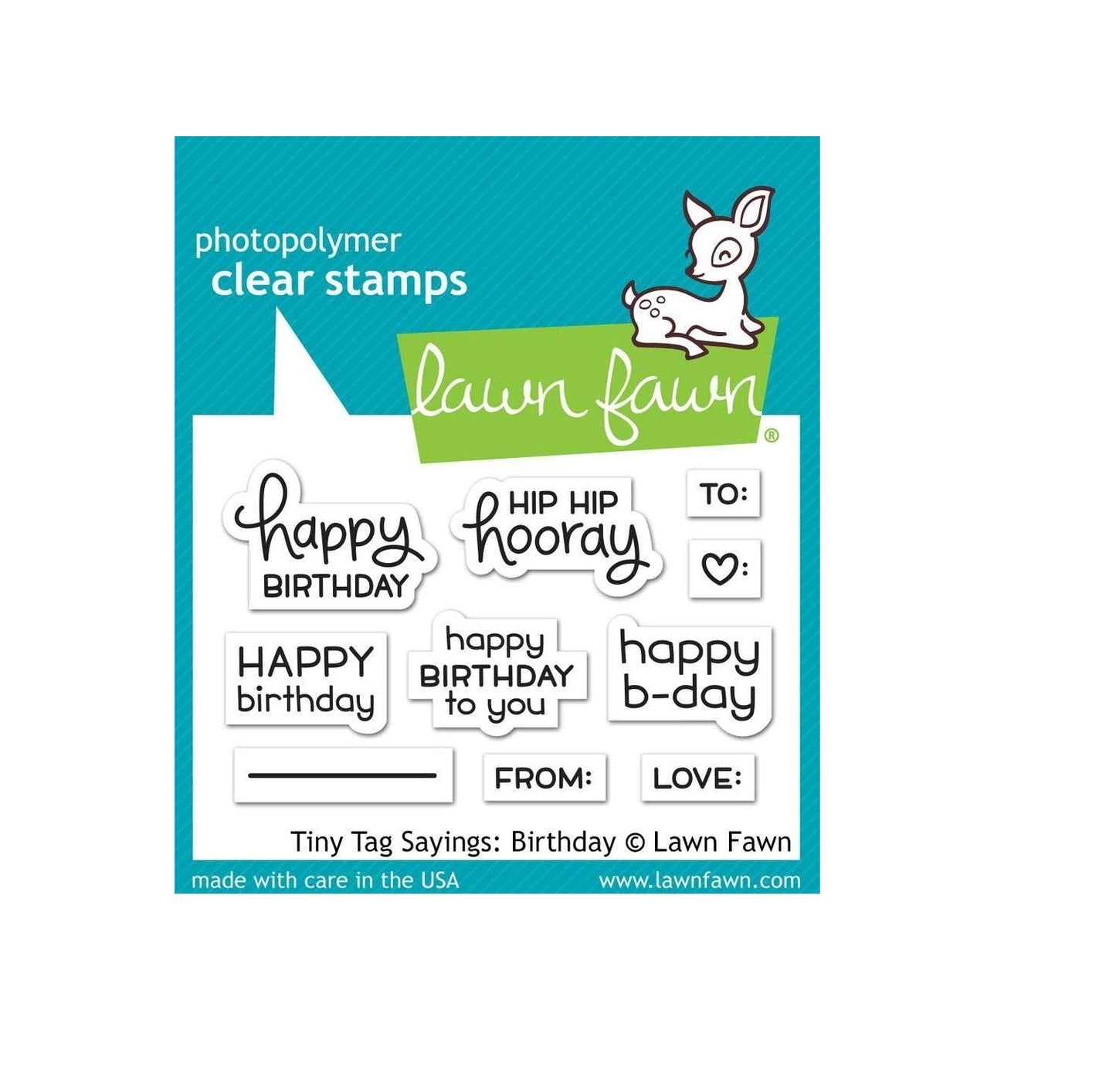 Lawn Fawn Tiny Birthday Tag Sayings Stamp