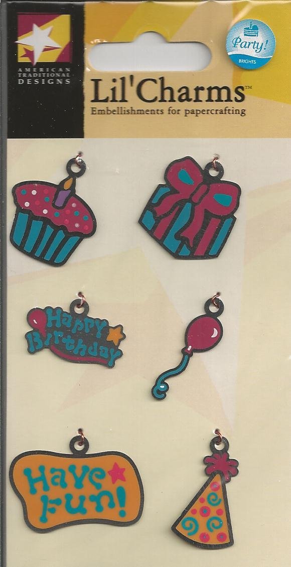 Birthday Have Fun Metal Charms for Scrapbooking