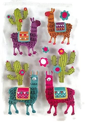 Llamas and Cactus 3d Stickers
