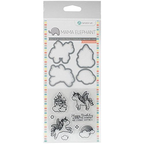 Mama Elephant Over the Rainbow Stamp and Die Set