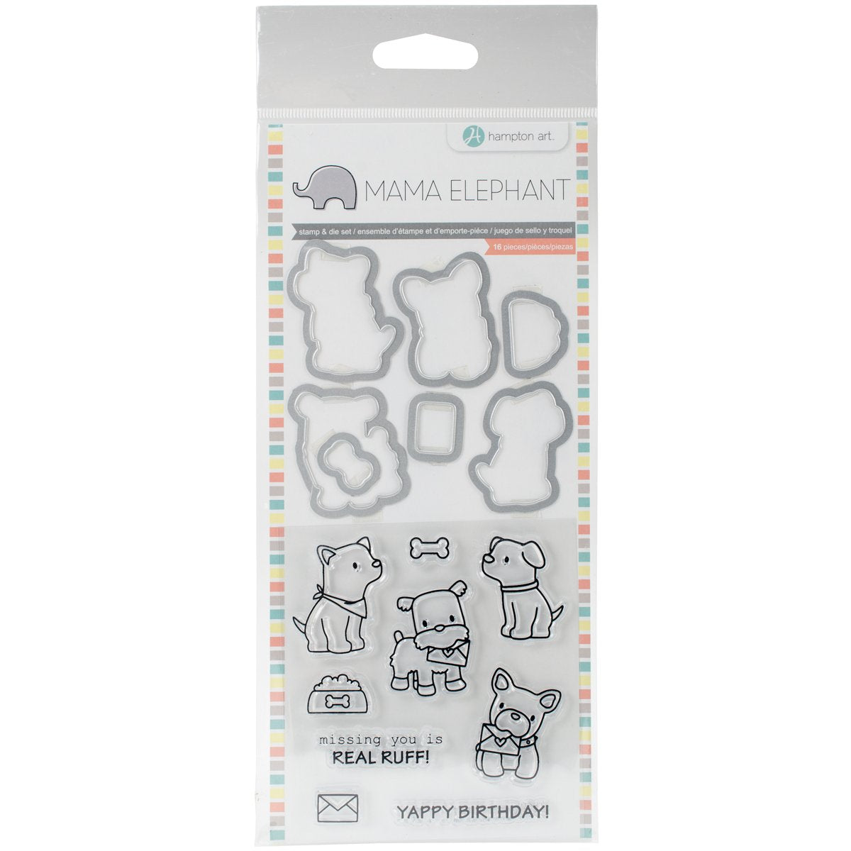 Mama Elephant Puppy Play Stamp and Die