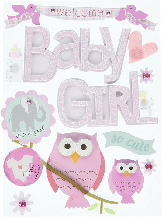MAMBI Soft Spoken Baby Girl Animal Stickers 3d