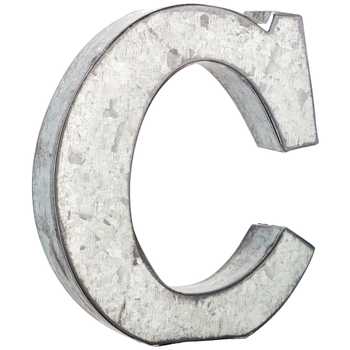Raw Metal Letter C 3.75 inch Galvanized