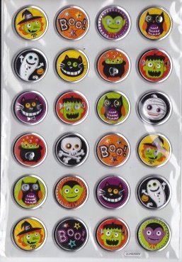 Halloween Icon Metal Rimmed Stickers