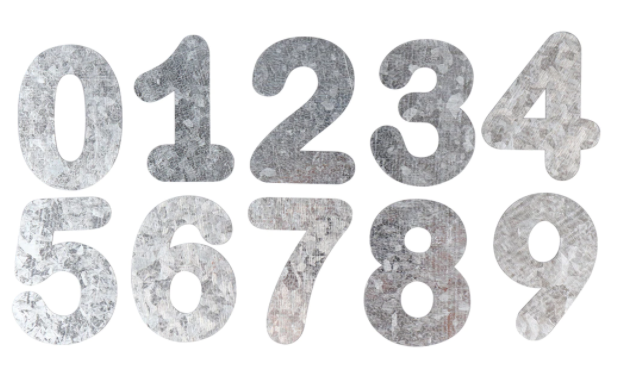 Metal Numbers Set