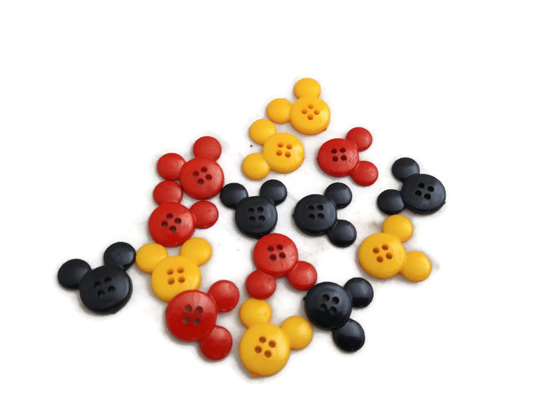 Mickey Mouse Head Shaped Buttons