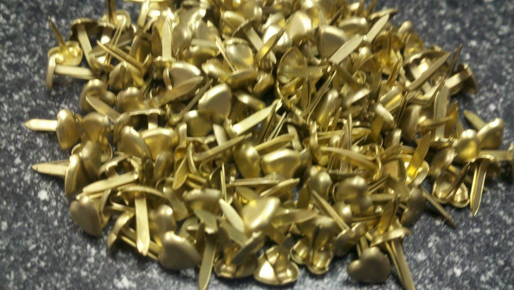 Brushed Gold mini brads paper fasteners 100 count