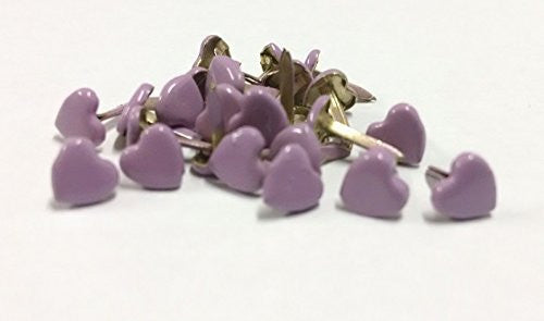 Lavender Heart Brads Paper Fasteners