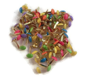 Mini Tropical Colored Brads - 100ct - Rounds