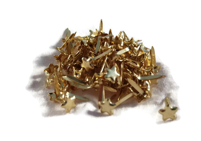 Mini Gold Star Brads Paper Fasteners