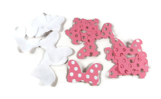 Minnie mouse pink polka dot bow die cuts set