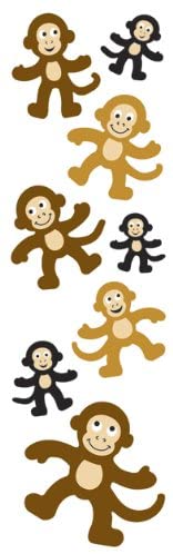 Fuzzy Slim Monkey Stickers 