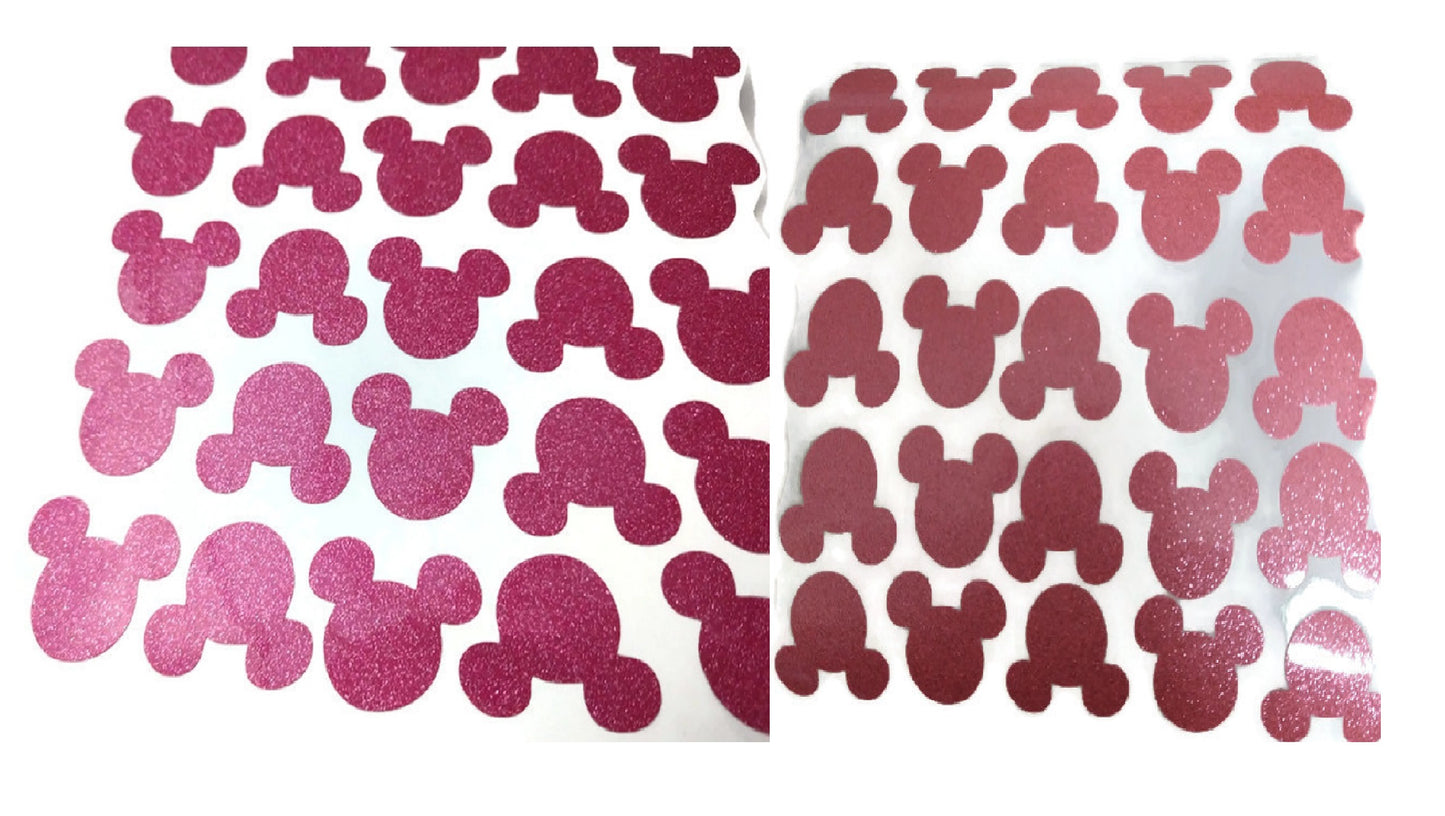 Pink Glitter Mickey Mouse Vinl Sticker Decals
