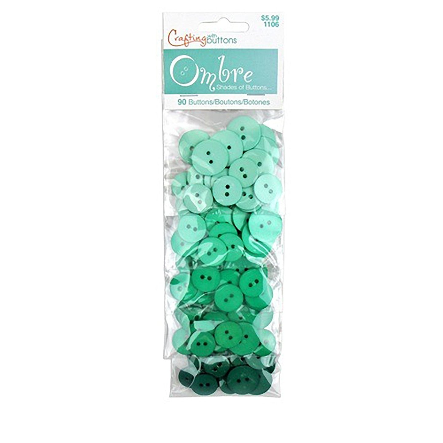 Crafting with Buttons - Ombre Color Shades - Mint Green