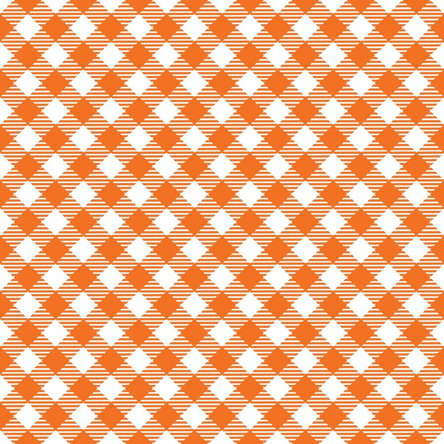 Orange Diagonal Plaid Patterned Paper