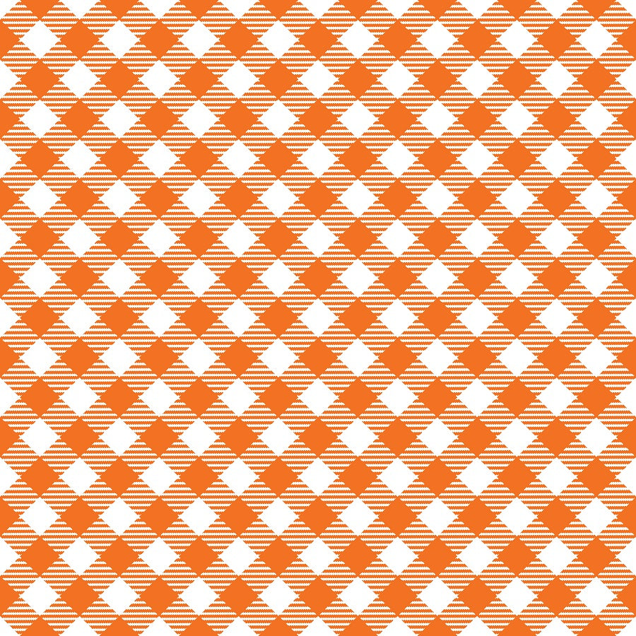Orange Diagonal Plaid Patterned Paper