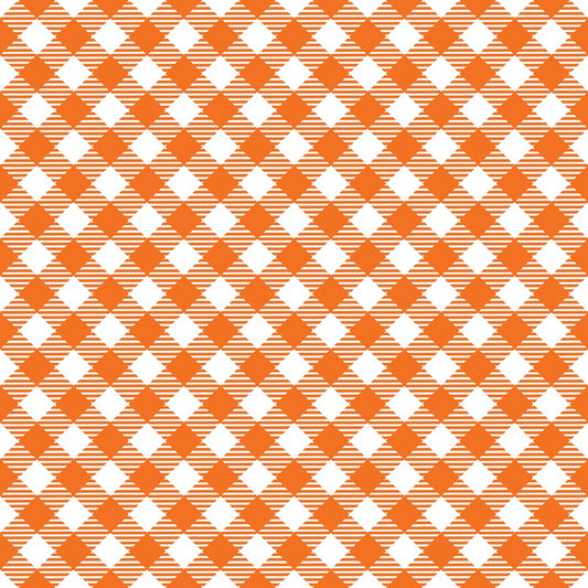 Orange Diagonal Plaid Patterned Paper