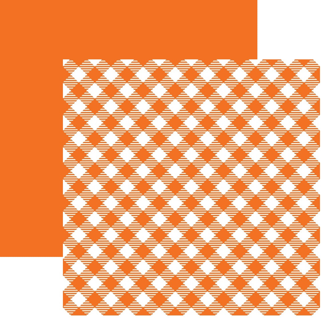 Orange and White Diagonal Plaid Cardstock Paper