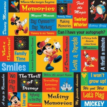 Mickey Mouse Phrases - 12x12 Scrapbook Paper 4 Sheets