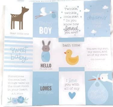 Baby Boy Journal Squares Pocket Pages 12x12 Scrapbook Paper - 4 Sheets