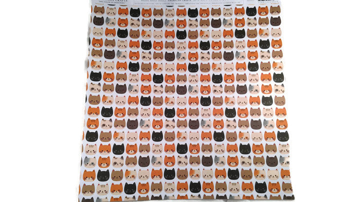 Cat Faces 12x12 Scrapbook Paper - 4 Sheets