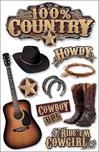 100% Country Music 3d Stickers