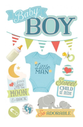 3d Baby Boy Stickers by Paper House