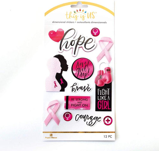 Hope Breast Cancer 3d Stickers