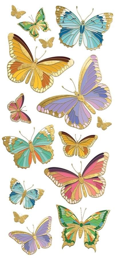 Paper House Butterfly Foil Enamel Stickers