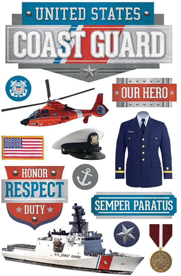 3d Coast Guard Stickers by Paper House