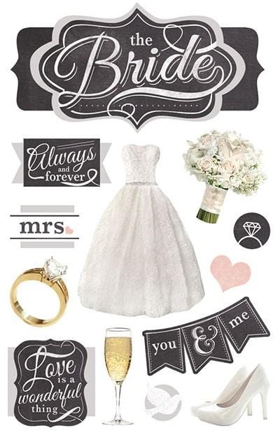 3d The Bride Wedding Stickers