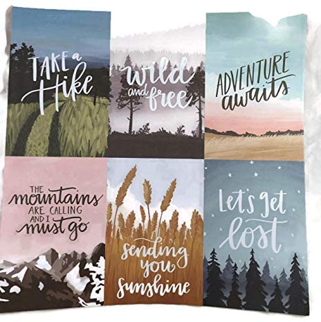 Adventure/Take a Hike/Wild and Free Pocket Cards 12x12 Scrapbook Craft Paper - 4 Sheets