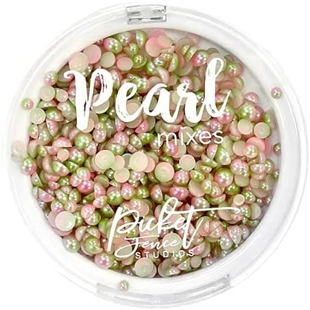 Gradient Flatback Pearls - Lime Green and Pale Pink