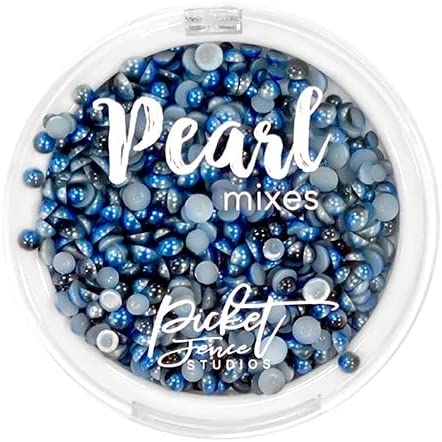 Flatback Pearls Navy Blue and Charcoal Gray