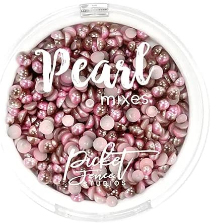 Flatback Pearl Mixes Pink and Chocolate Brown