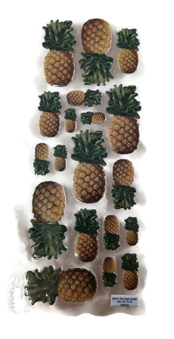 Puffy Realistic Pineapple Stickers