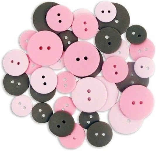 Pink Brown Matte Buttons