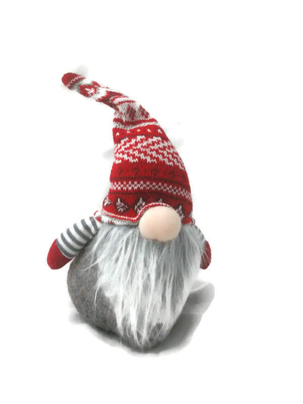 Christmas Polar Gnome Plush Ornament Gray