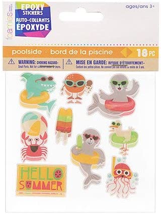 Pool Characters Icon Epoxy 3d Stickers - 18 Pieces