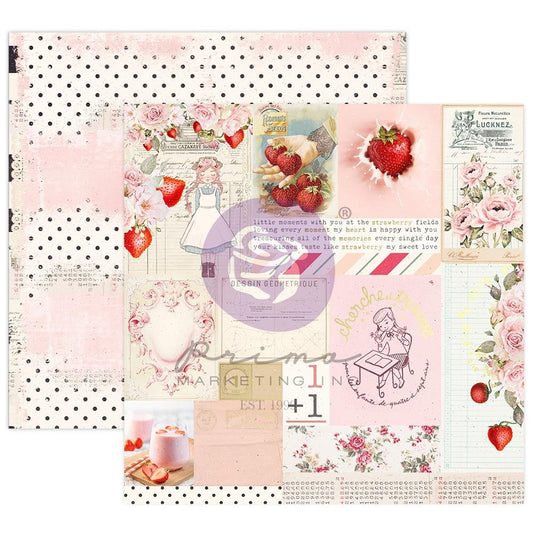 Strawberry Milkshake Fiesta Scrapbook Paper