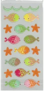 3D epoxy fish and starfish stickers