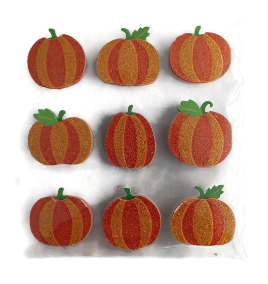 Halloween Glitter 3d Pumpkin Sticlers