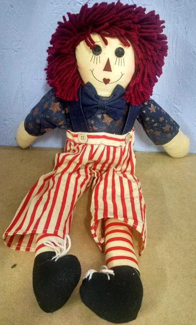 Raggedy Andy Doll with Striped Pants