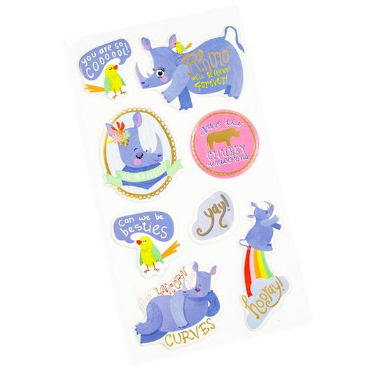 Puffy 3d Rhino Scrapbook Stickers