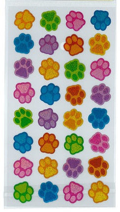 Colored Dog Paw Stickers