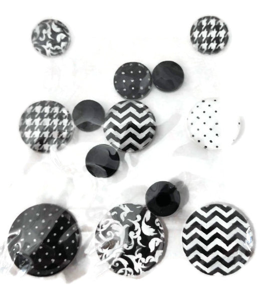 Black Patterned Gemstone Stickers